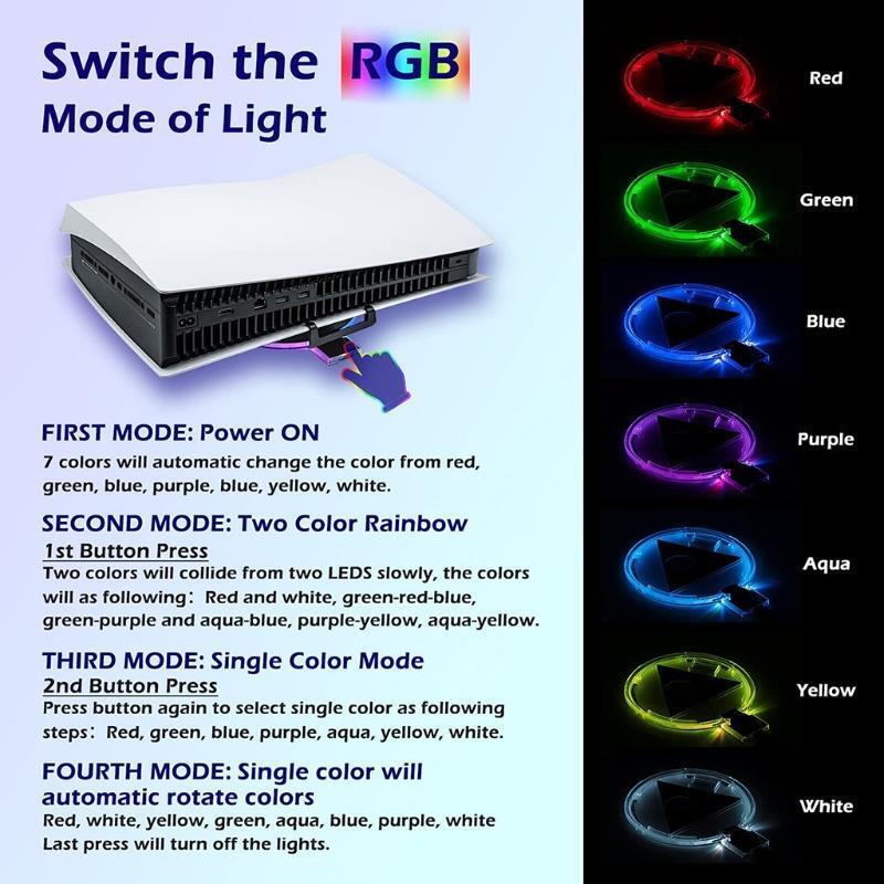 Adjustable RGB Console Stand,LED Atmosphere Light Base for PS5 Game Console