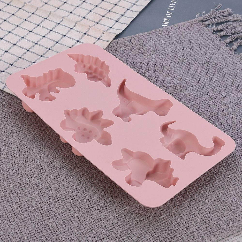 Jello Biscuit Soap Mould Cartoon Dino Tray 6 Dinosaur Cake Mold Chocolate Molds