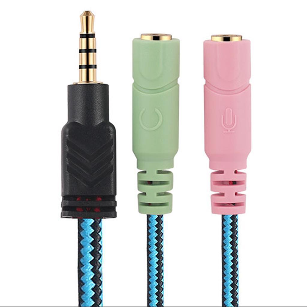 3.5mm 1/8'' 2 Female to 1 Male Mic Stereo Audio Y Splitter Cable Adapter