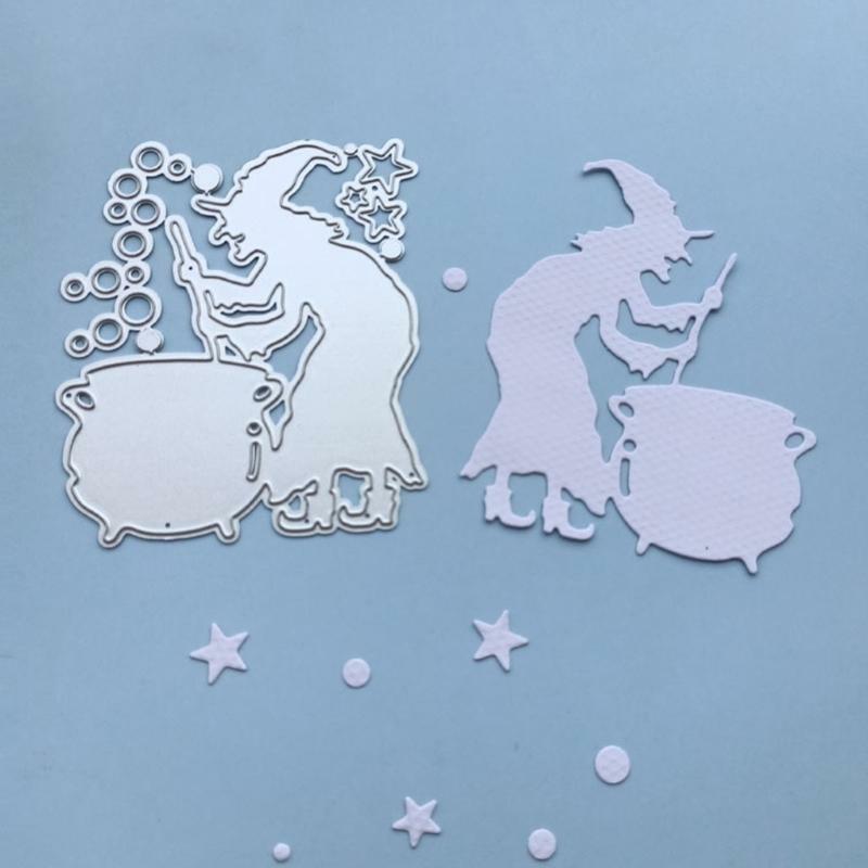 Halloween Witch Metal Cutting Dies Stencil DIY Scrapbooking Album Paper Template