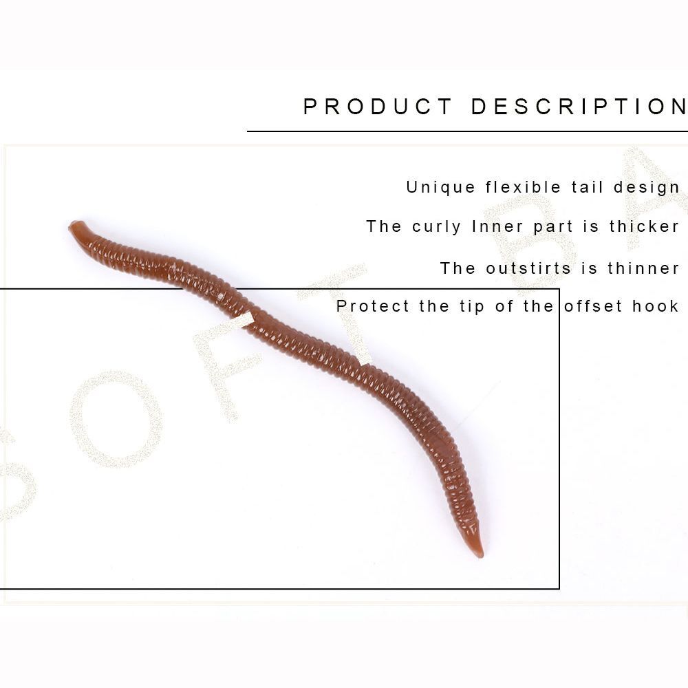 Soft Trout Tackle Bass bloodworm Fishing Lure Worm Red Baits  EarthWorm