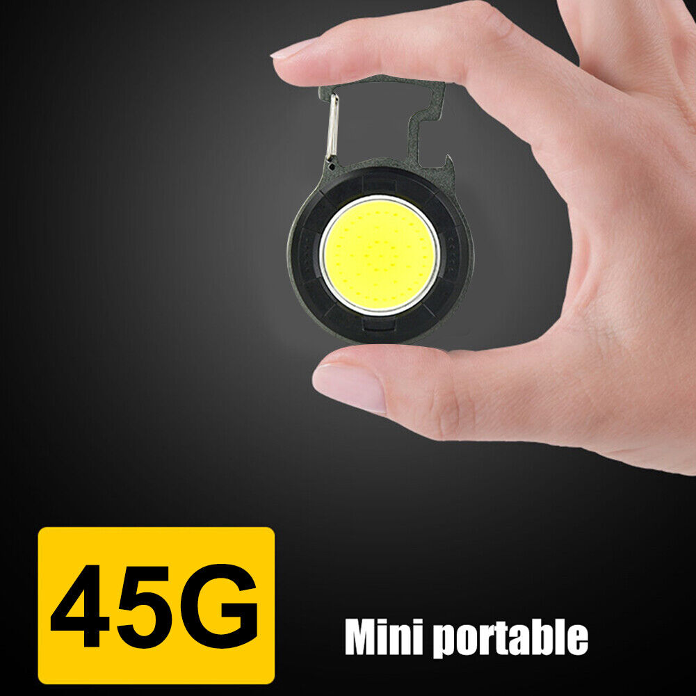 Camping 10W COB LED Keychains Clip Flashlight 500lm Waterproof Pocket Lamp