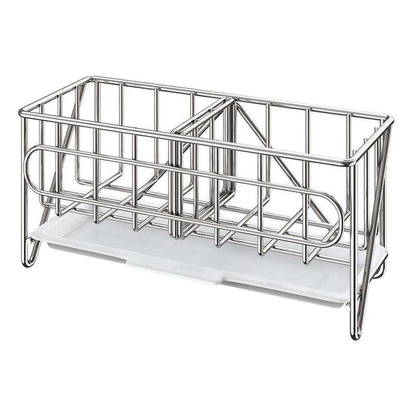 Countertop Stainless Steel Sponge Holder Rust Proof Anti Slip Storage Rack