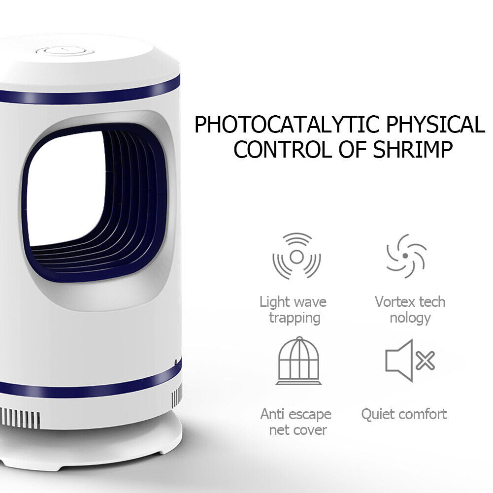 Bedroom Office Electric Fly Bug Insect Trap LED Light Mute Mosquito Killer