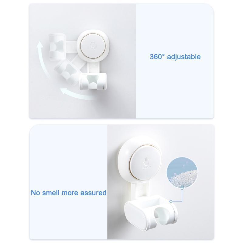 Bathroom Shower Bracket Suction Cup Base 360 Degree Adjustment Shower Holder