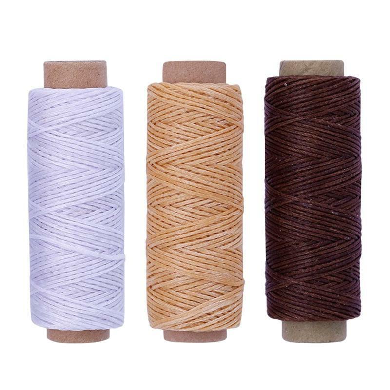 Leather Tools Kit DIY Craft Sewing Tools Kit 3 Rubber Awl 3 Rolls Waxed Thread