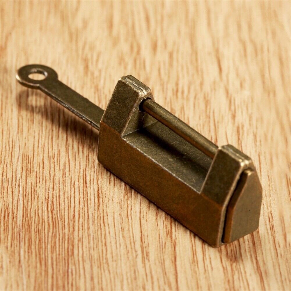Chinese Old Style Lock Padlock & Key Jewelry Box Chest Cabinet Art Decorative