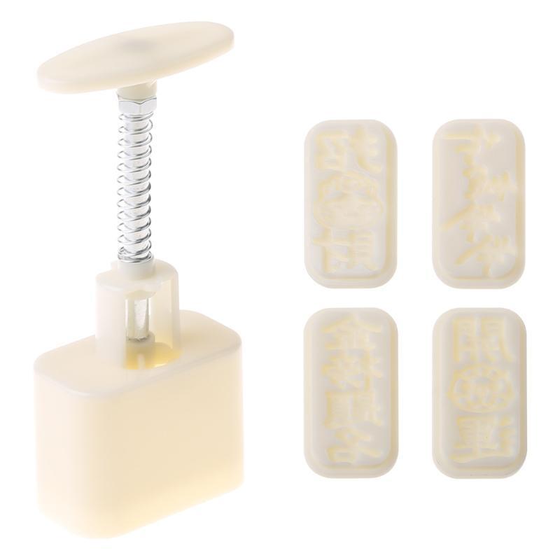 Mooncake Mold Cookie Cutter with Stamps Hand Press Green Bean Pastry Mould DIY