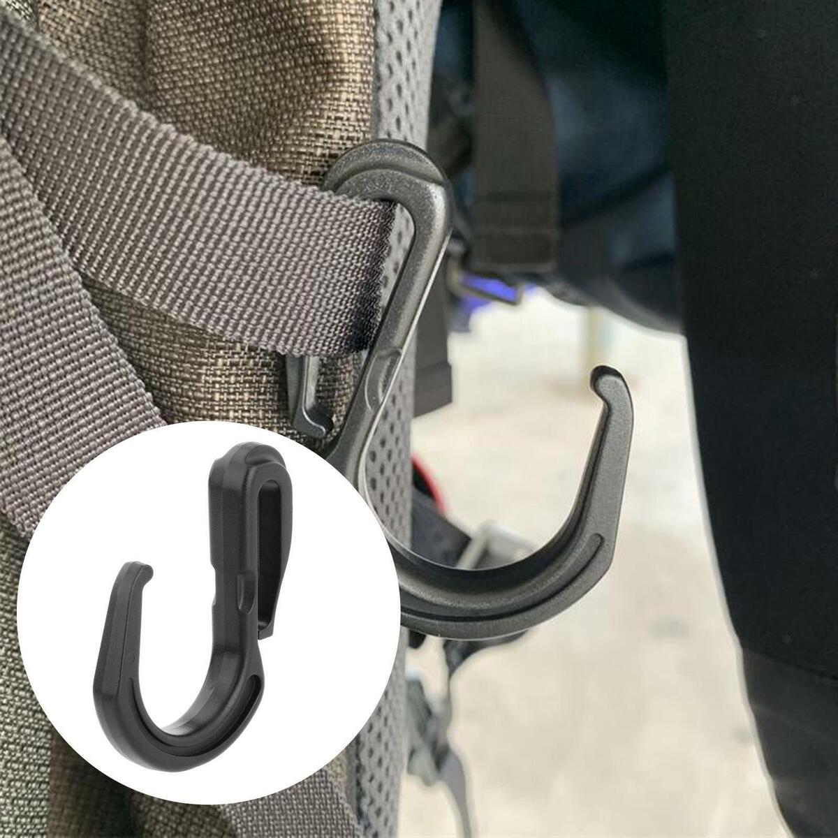 Black Strap Hook Webbing Camping S-Shaped Belt Carabiner Clip  Clip