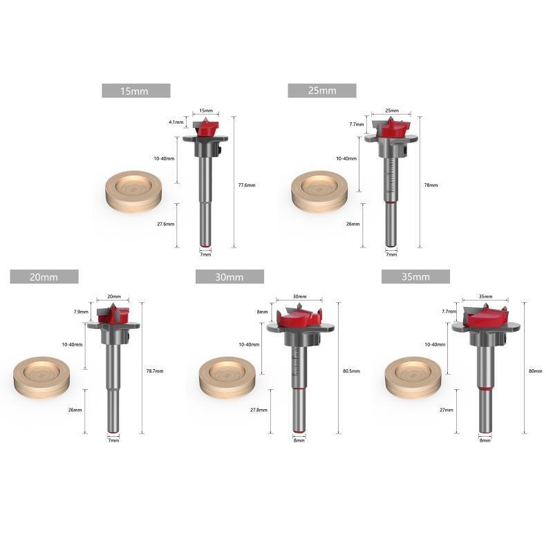 15/20/25/30/35mm Forstner Bit Set Adjustable Positioning Drill Sets 5 PCS