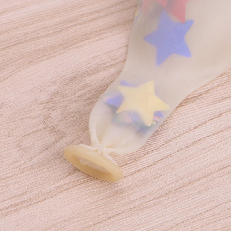 5Pcs Multicolor Stars Filled Confetti Balloons 12inch Latex Party Wedding Decor