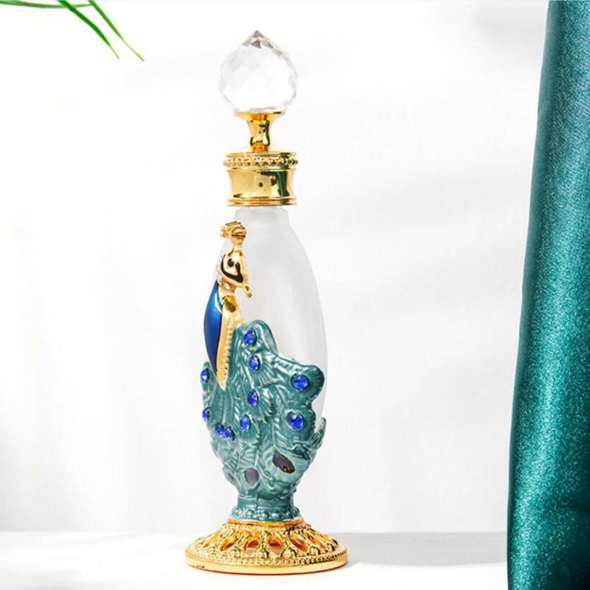 1oz (30ml) Empty Refillable    Bottle Peacock perfectly   for