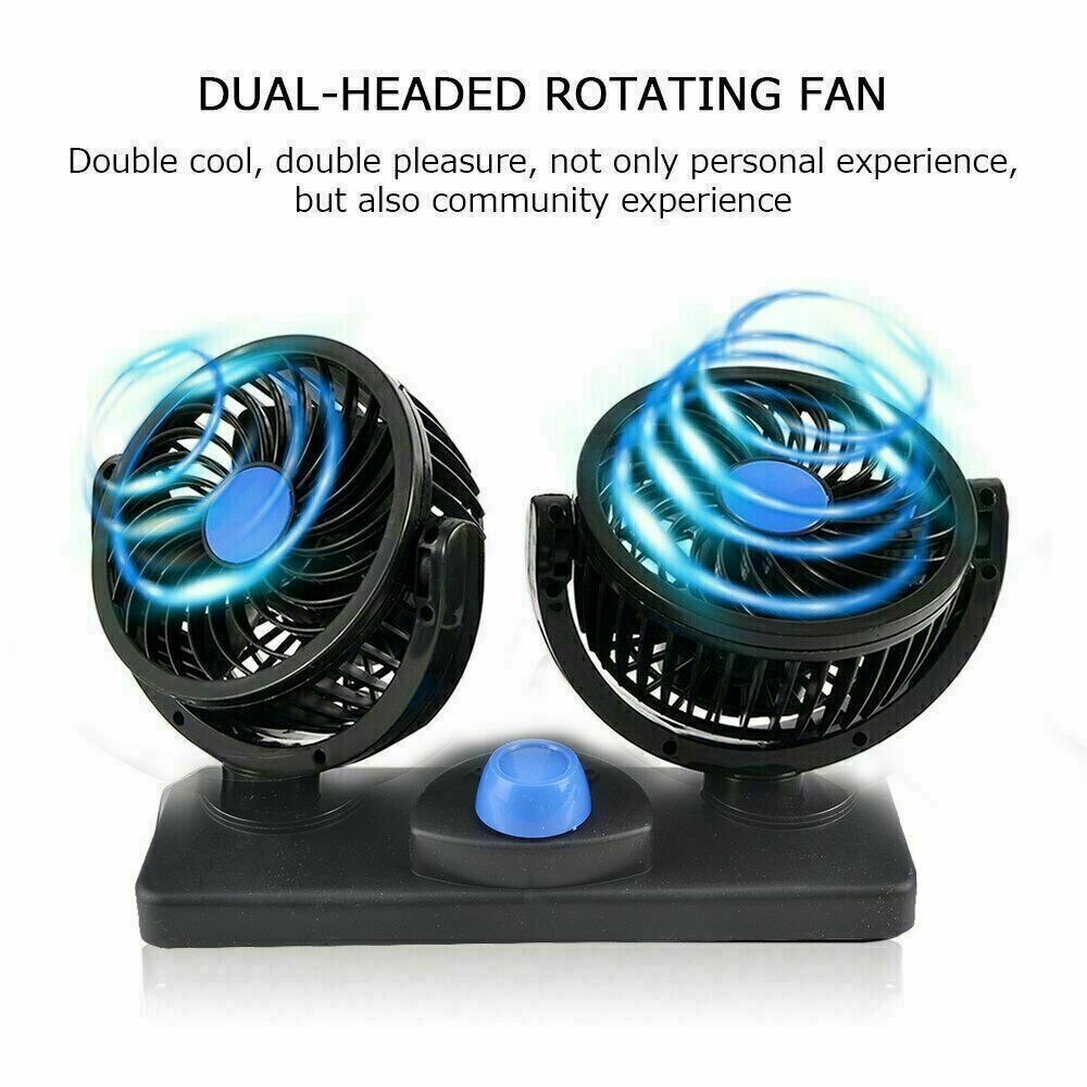 For 12V Double-head Fan Car Air Fan Car Accessories Cooling Air Circulator