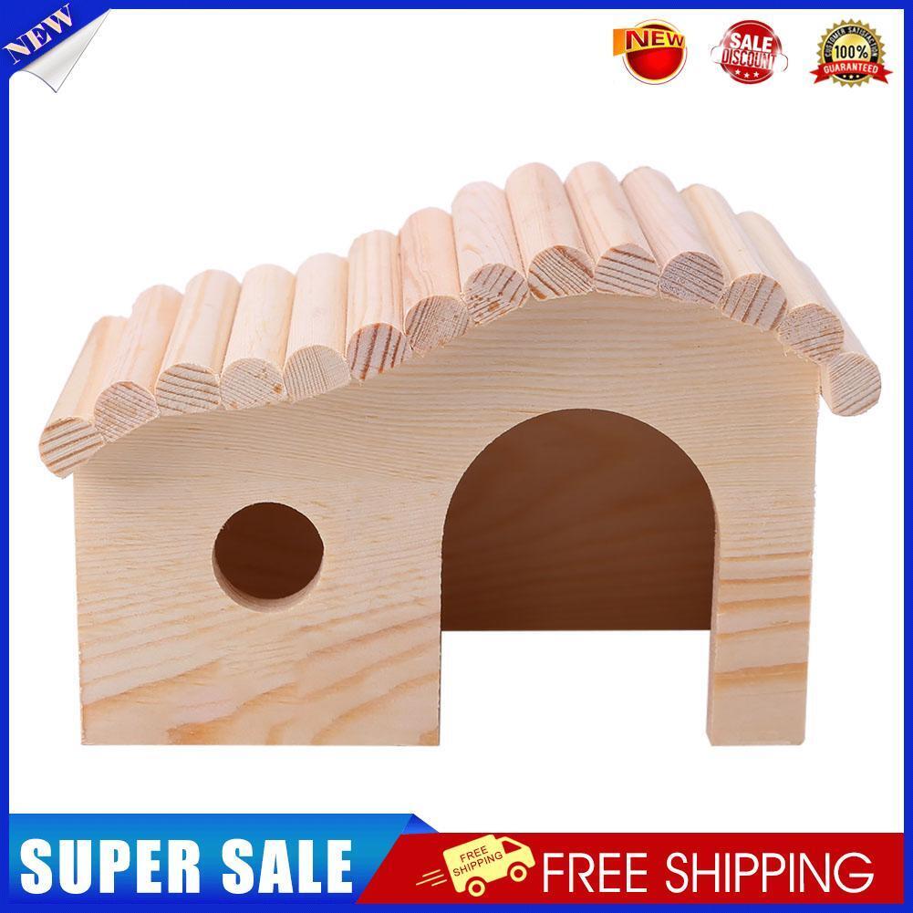 Small Animal Wooden Sleeping Nest Hamster Hedgehog House Bed Dodge Assembly