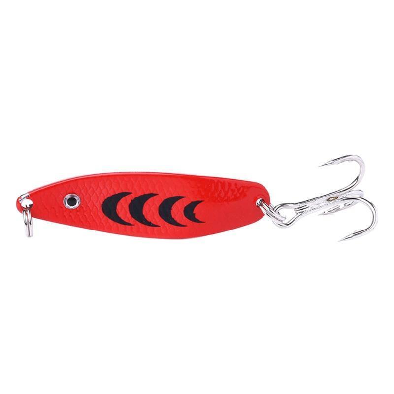 5pcs Colorful Hard Spoon Spinner Fishing Lures Metal Treble Hooks Baits 5cm 7g