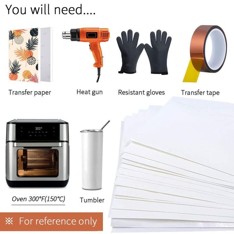 100 PCS  5 x 10 Inch Heat Transfer Shrink Wrap Film for Sublimation Tumbler Gift