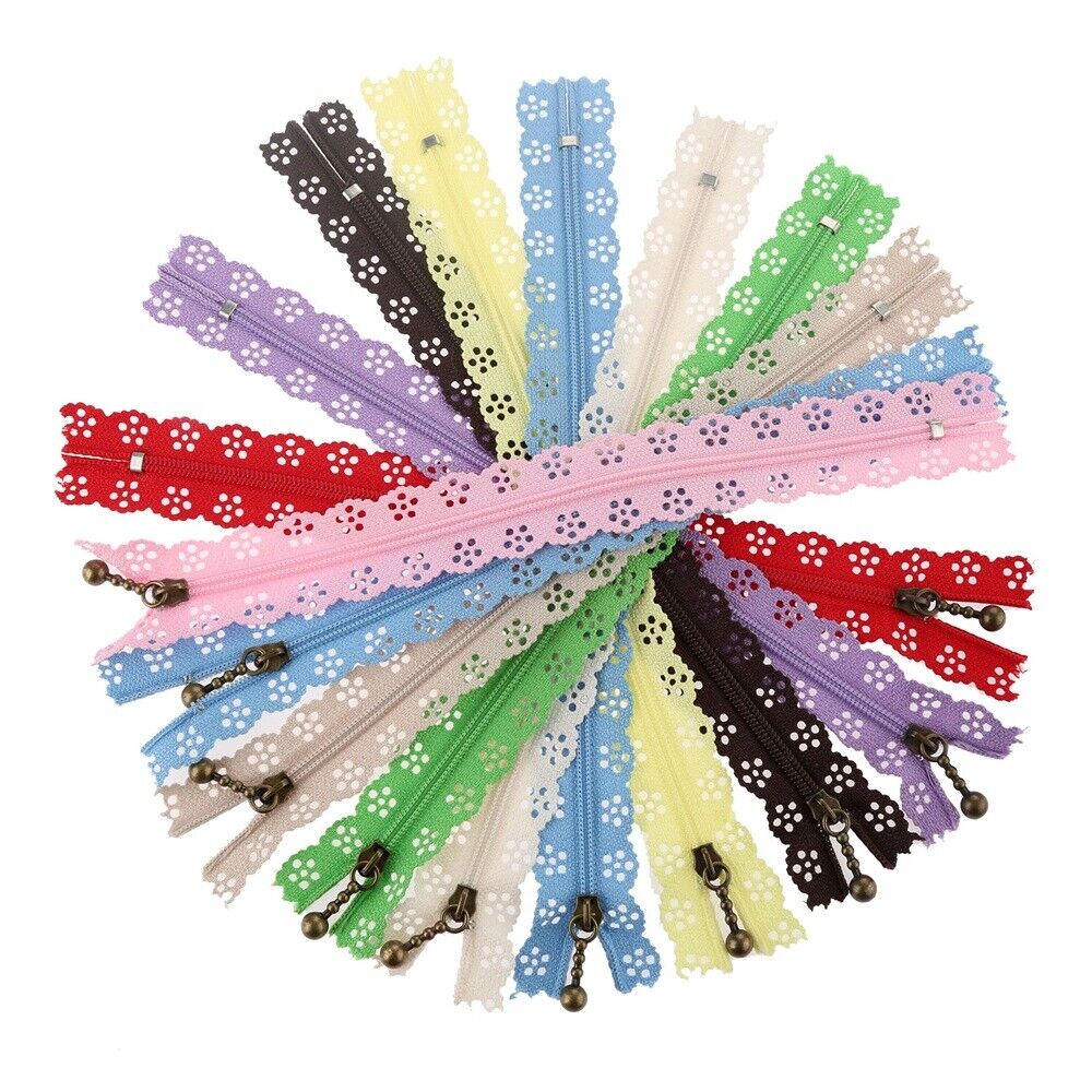 DIY Sewing Crafts Projects Closed End Lace Zipper Nylon 20cm 10pcs Sewing Tool