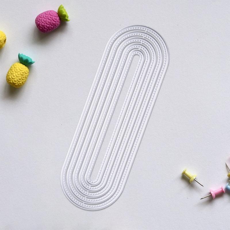 Nested Oval Bookmark Metal Die Cuts Delicate Embossing Script Dies Stencils