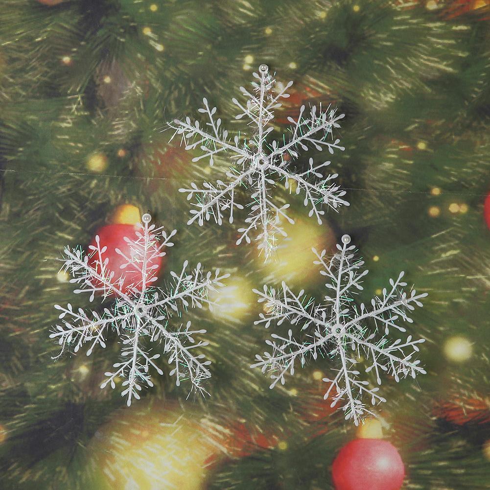3pcs Christmas White Snowflake Windows Party Xmas Trees Hanging Decor (22cm