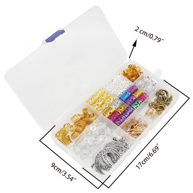 Dreadlocks Beads Cuffs Metal Hair Coil Braiding Clips Twisted Braid Hair Rings
