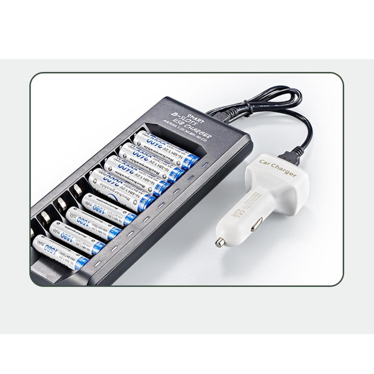 Smart 8 Slots 1.2V AA/AAA Battery Rechargeable USB Charger Multi-Protection