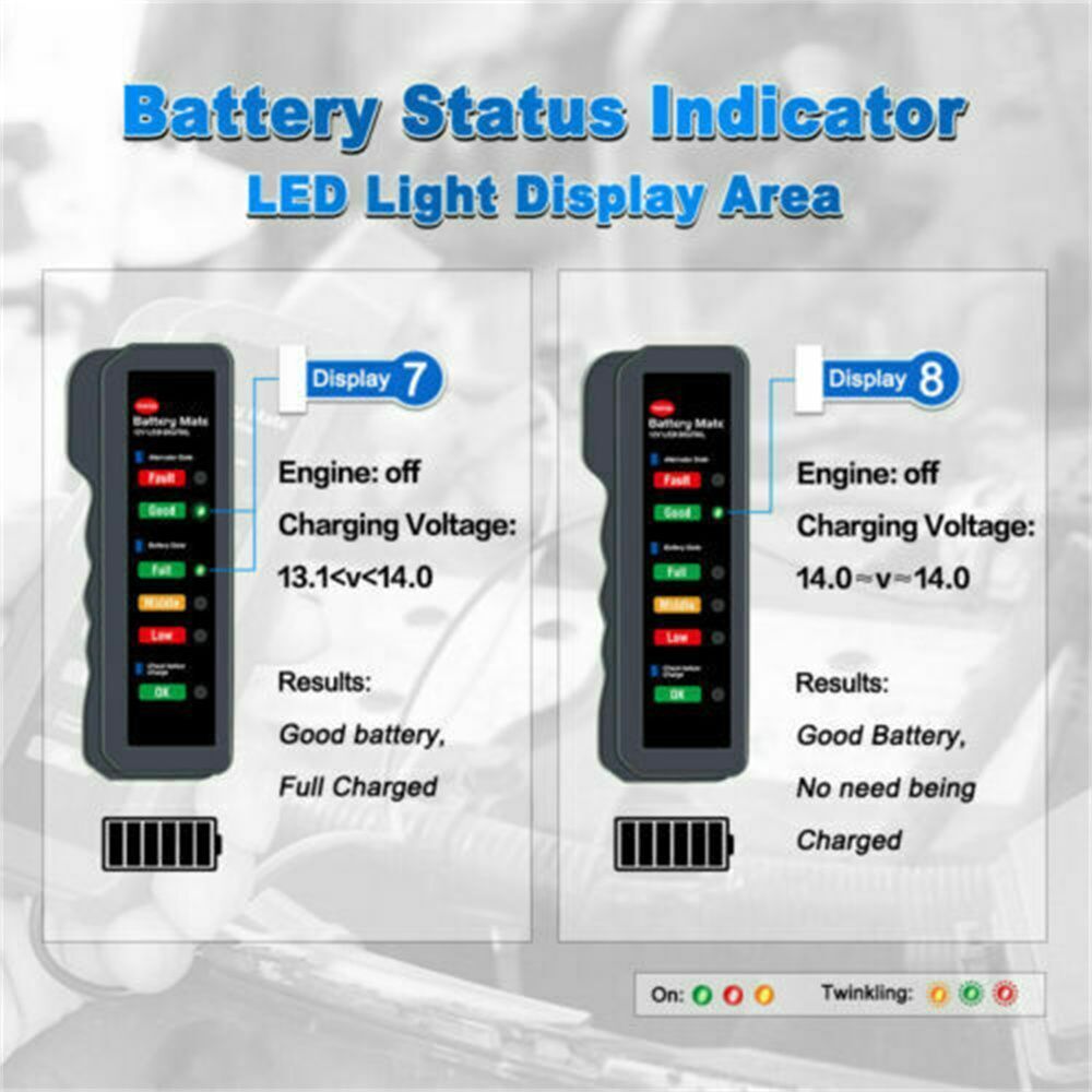 12V Battery Alternator Tester Battery Detector Diagnostic Tool Circuit Tester