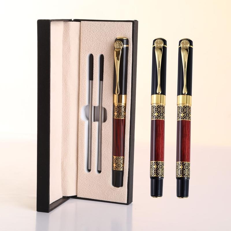 Luxury Metal Ballpoint Gel Pen Kit Black Ink for Writing Journaling Notetaking