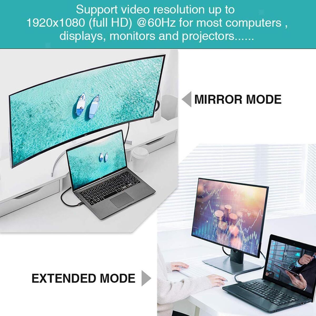 DP to VGA Adapter DP to VGA Cable Male to Male for Monitor Laptop
