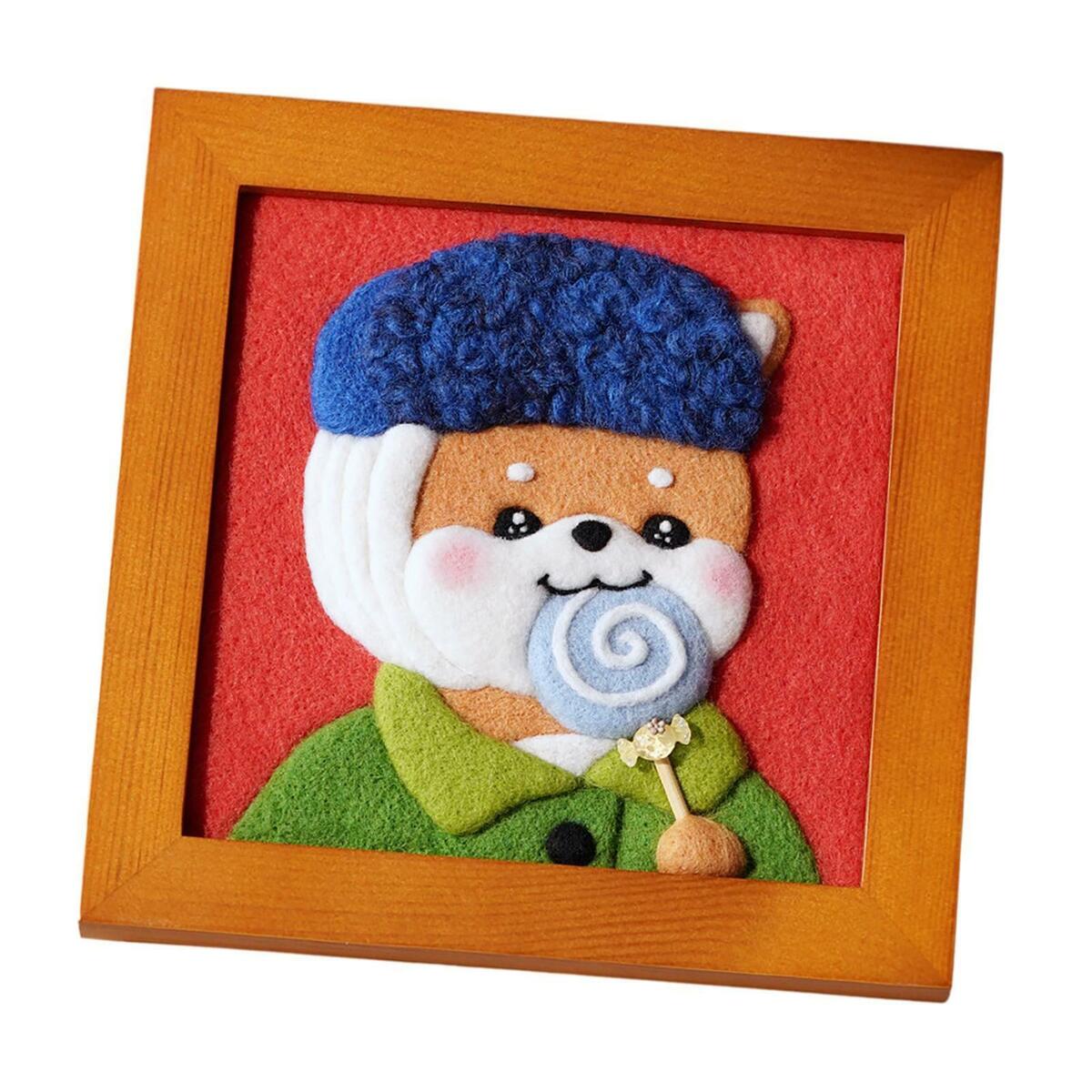 2 Pieces Wool Needle Felt Kit, Painting Picture Ornament Gift for