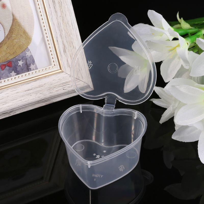 10Pcs Disposable Jello Shot Cups Set Of 70ml Heart Shaped Sauce Pot Container