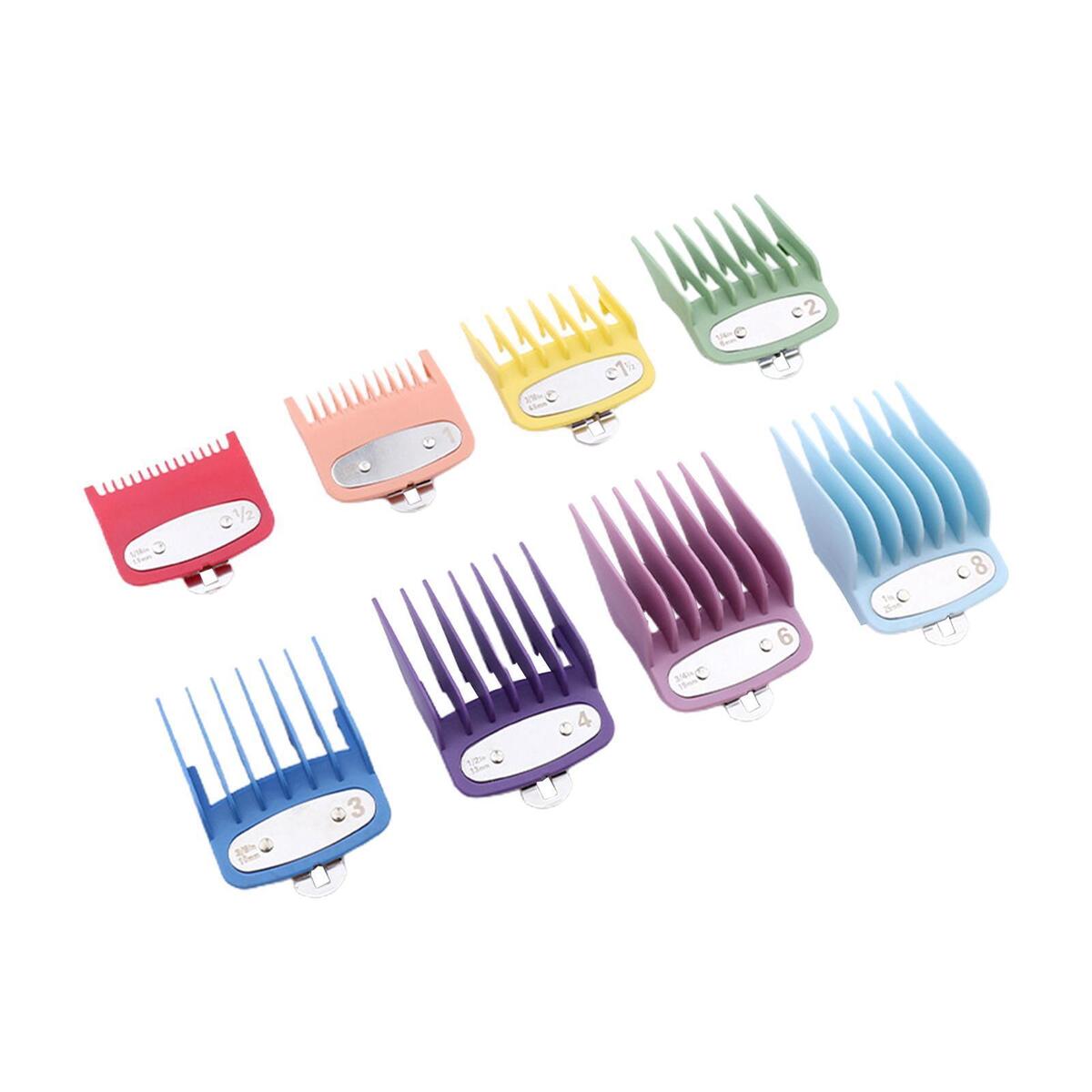 8 Pieces Hair Clipper Guards with Metal Clip for Wahl Hair Clippers Barber