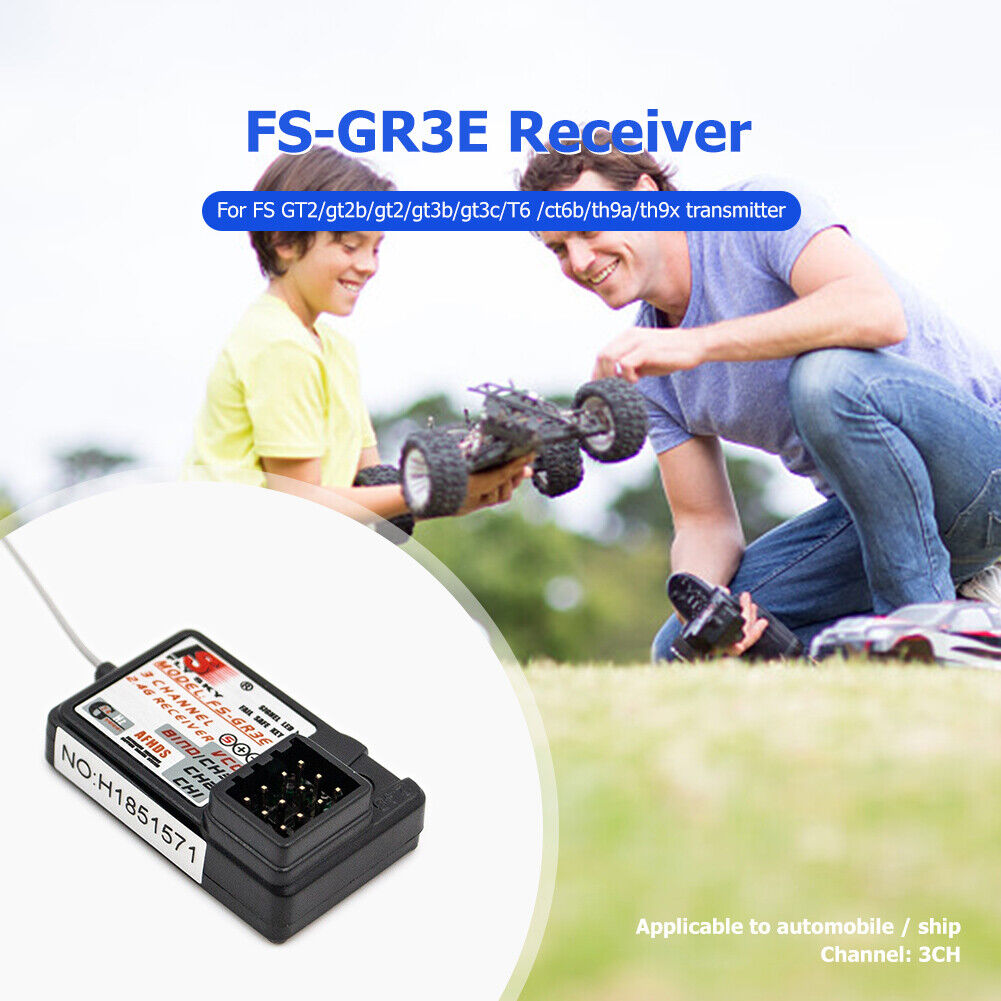 FlySky FS-GR3E 3CH 2.4GHz RC Receiver for FS T6/CT6B/TH9A/TH9X Transmitter