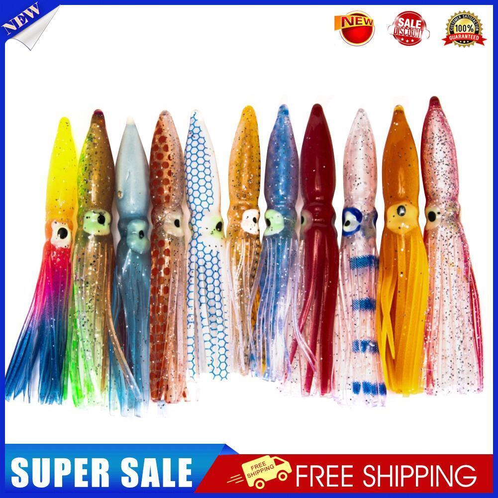 10pcs 8cm Squid Skirts Bionic Fishing Lures Crankbait Soft Swimbait Color