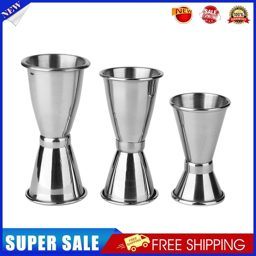 3PCS Stainless Steel Cocktail Drink Mixer Measuring Cup Jigger Measurer Set