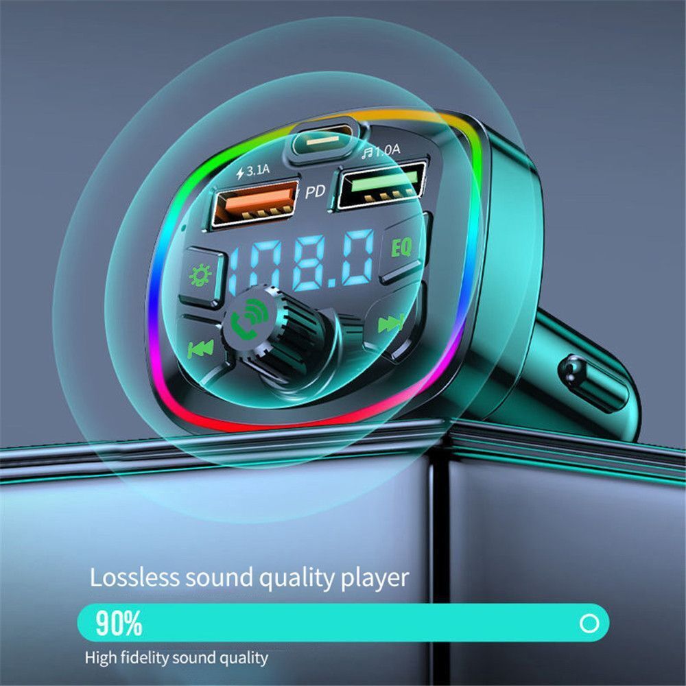 Fast Charger Adapter Car FM Transmitter Radio MP3 Player Wireless Bluetooth 5.0