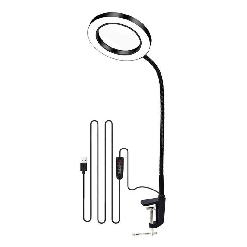 Magnifying Glass Desk Lamps 5X LED Magnifier Lamp with 3 Modes & 11 Dimming