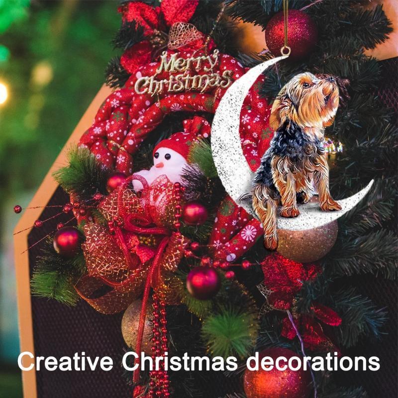 Creative Pet Dog Christmas Tree Art Hanging Ornament Thoughtful Gift for Xmas