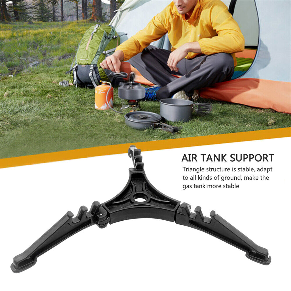 Gas Tank Holder Bracket Outdoor Camping Air Bottle Tripod Canister Stand