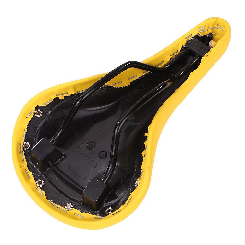 Bicycle Saddle Leather Soft Bike Seat Cover Mat MTB Bike Cushion (Yellow)