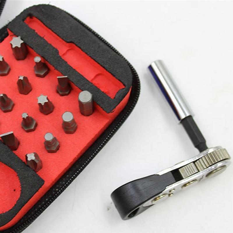 Super Thin Torque Screwdriver Cr-V Steel Dual-Drive Head Bit Ratchet Wrench