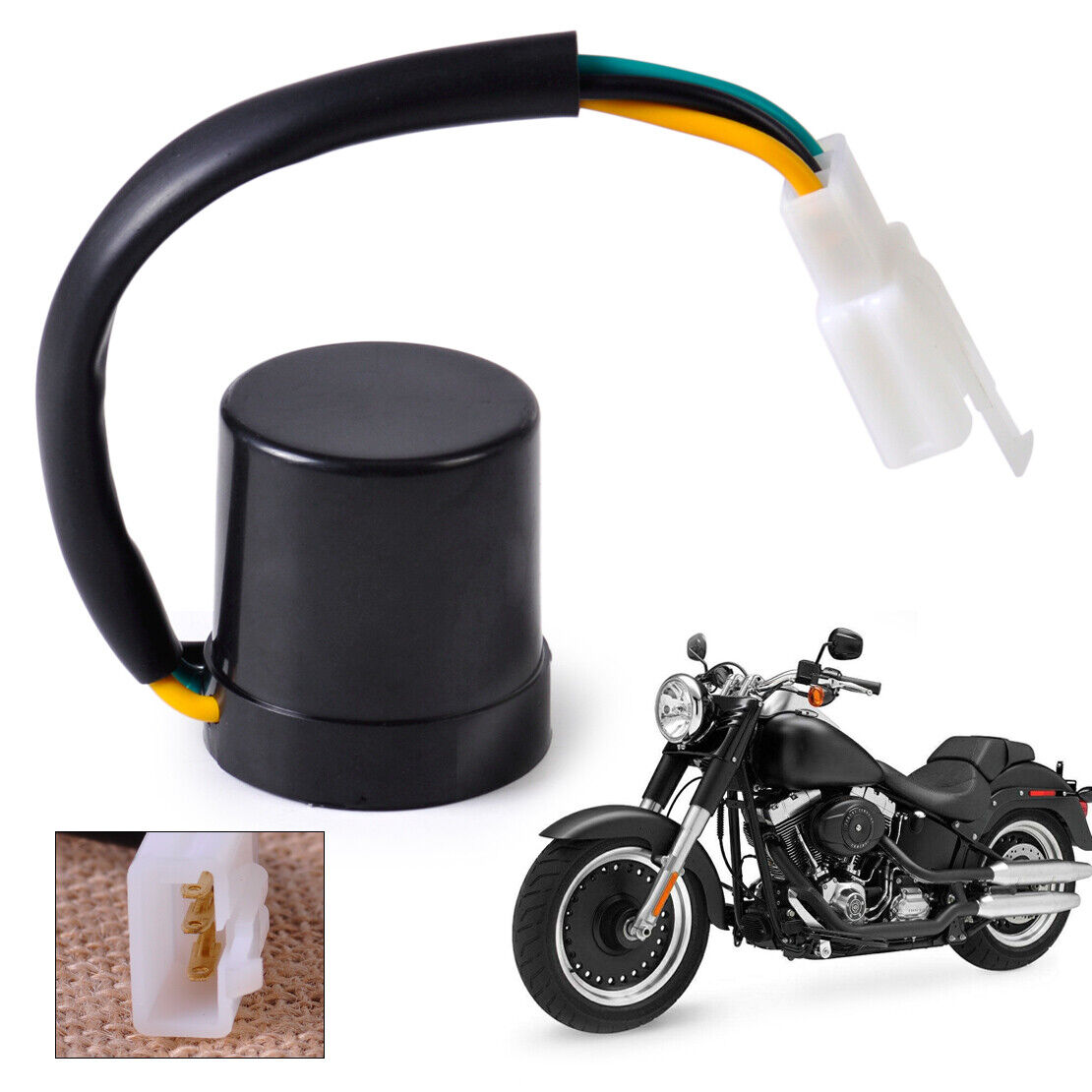 3 Wire Round Turn Signal Relay Flasher fit for GY6 50-250cc Moped Scooter ATV Li