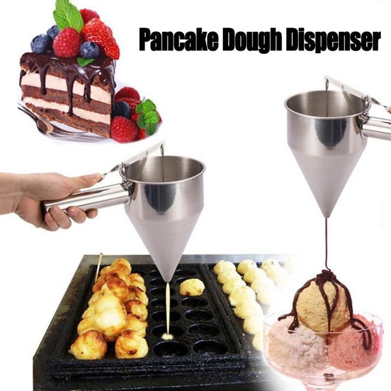Pancake Batter Dispenser Stainless Steel Funnel Cake Dispenser with Stand