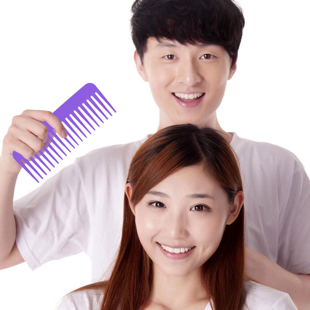 Smooth Comb Portable Wide Tooth Hairdressing Comb Pro Flat Comb (Purple)