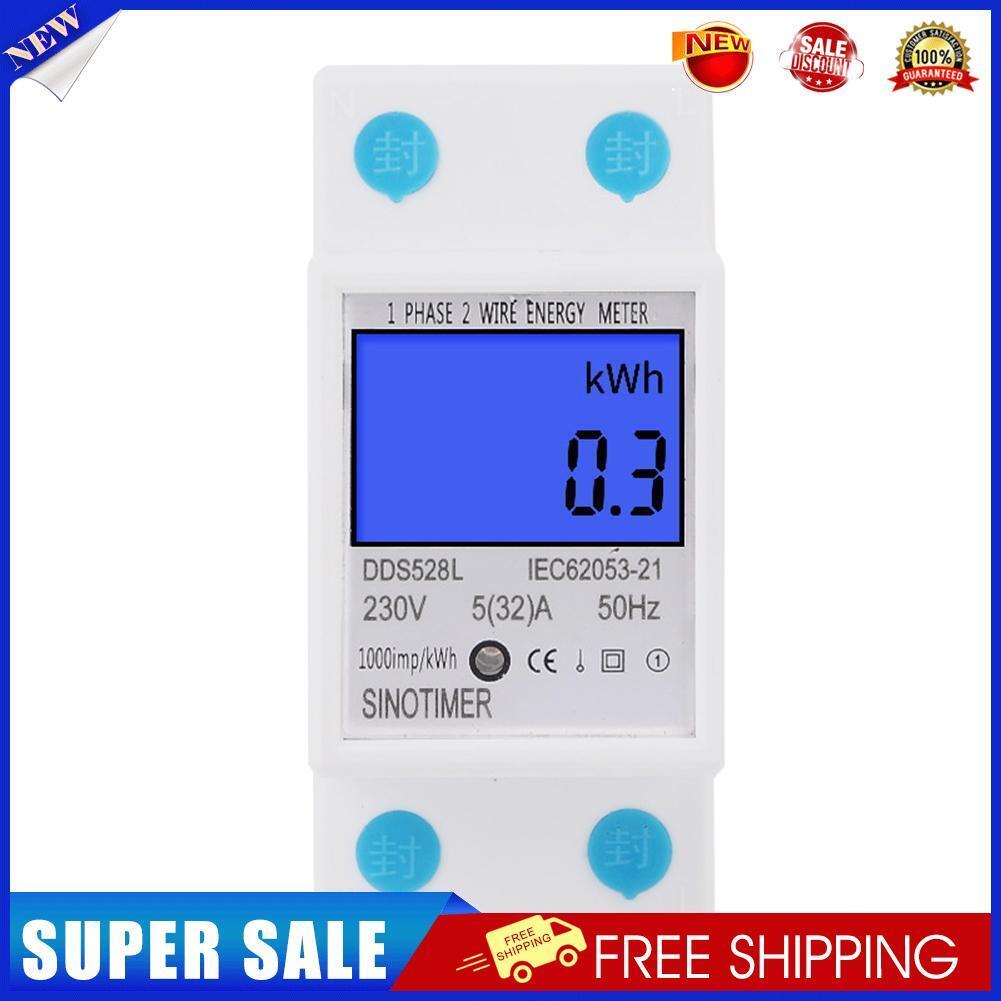 5-32A 230V 50Hz Digital Backlight Display Rail Single Phase Energy Meter