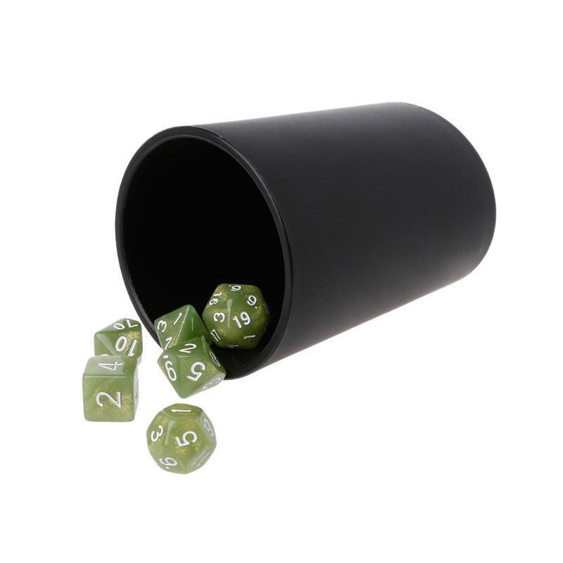 Durable Leather Ribbed Dice Cup Fish Pattern Black Gambling Casino Tool KTV Bar