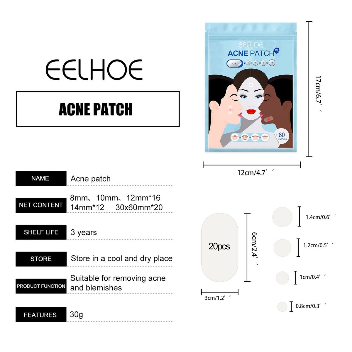 Pimple Patches Hydrocolloid Master Acne Spot Treatment Skin Tag Remover Patch