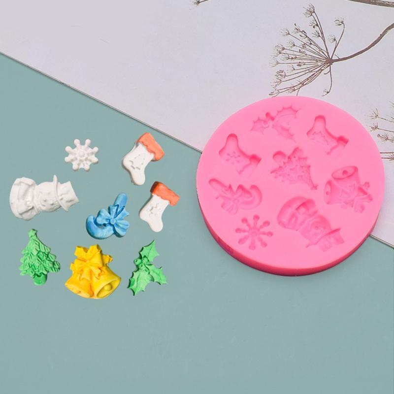 Christmas Fondant Mold Silicone Chocolate Candy Mold Cupcake Baking Tool Durbale