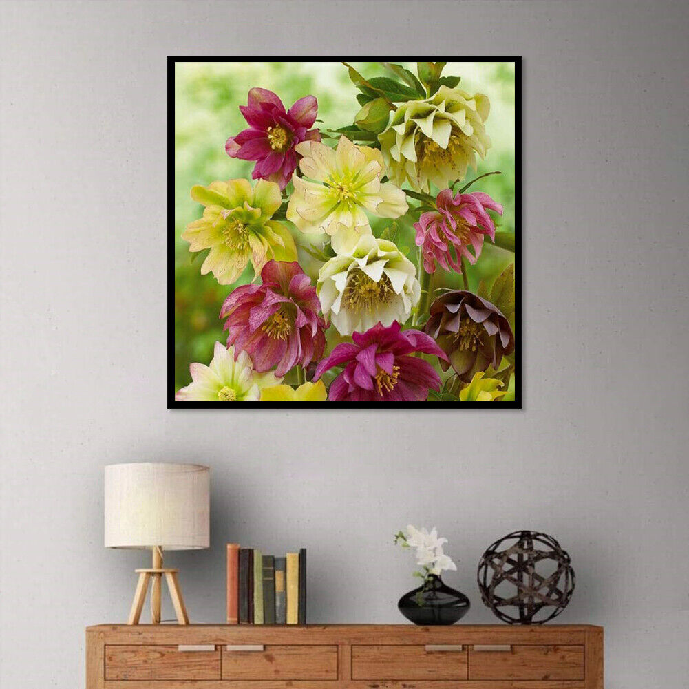 5D Full Round Drill Diamond Painting diy Flowers Needlework Decor (C1266)
