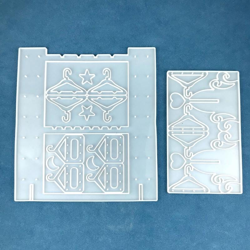 2Pcs Earring Storage Rack Drop Glue Molds Diy Earring Display Rack Silicone Mold