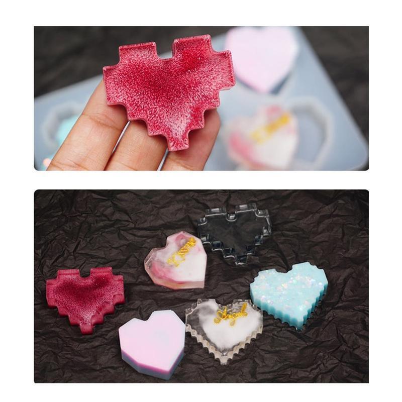 Heart Keychain Pendant Jewelry Craft Candle Soap Gift Making Home Office Decor